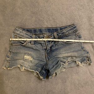 Low Rise Distressed Jean Shorts